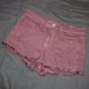 American Eagle Outfitters Burgundy Jean Shorts